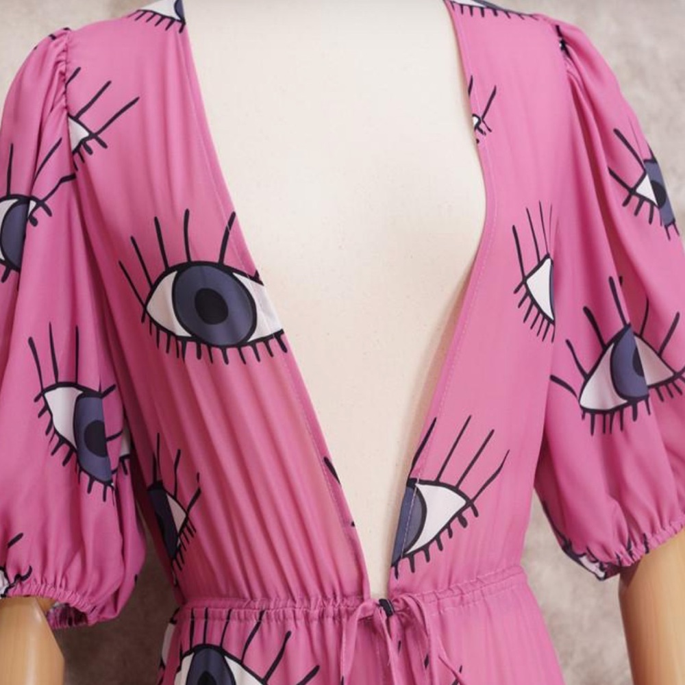 ALL EYES ON YOU PINK DUSTER - Picture 10 of 13